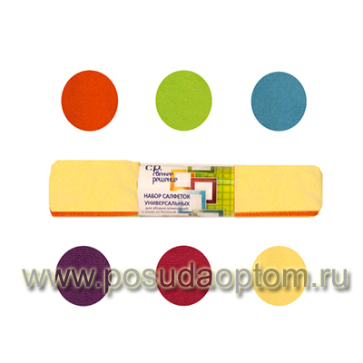 СР 15004 А-Е Набор салфеток универсальных 30*30 см, 4 шт, в асс-те (ролл)